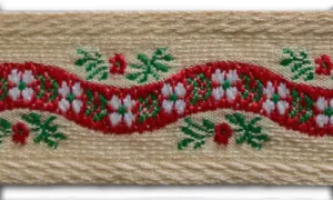1 1/2" Alpine Flowers Brocade Cotton Ribbon (Made in Austria)