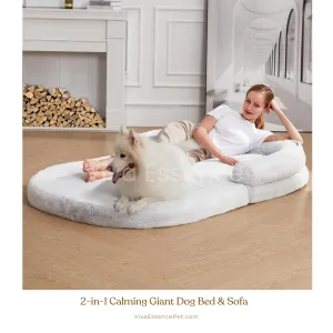 2-in-1 Calming Giant Dog Bed & Sofa for Pets & Humans