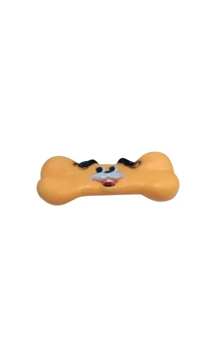 Bone with Face Squeaky Toy