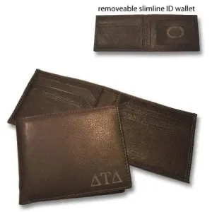 Delt Brown Bi-Fold Greek Letter Wallet