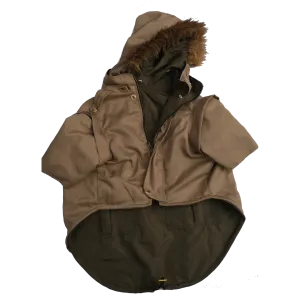 Dog Doble face Parka Military Green/Beige
