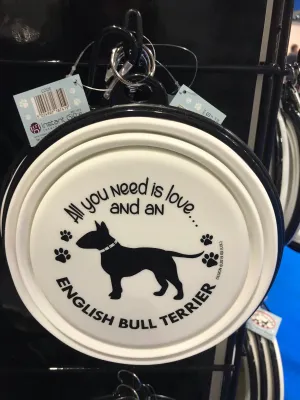 English Bull Terrier Collapsible Travel Bowl (large)