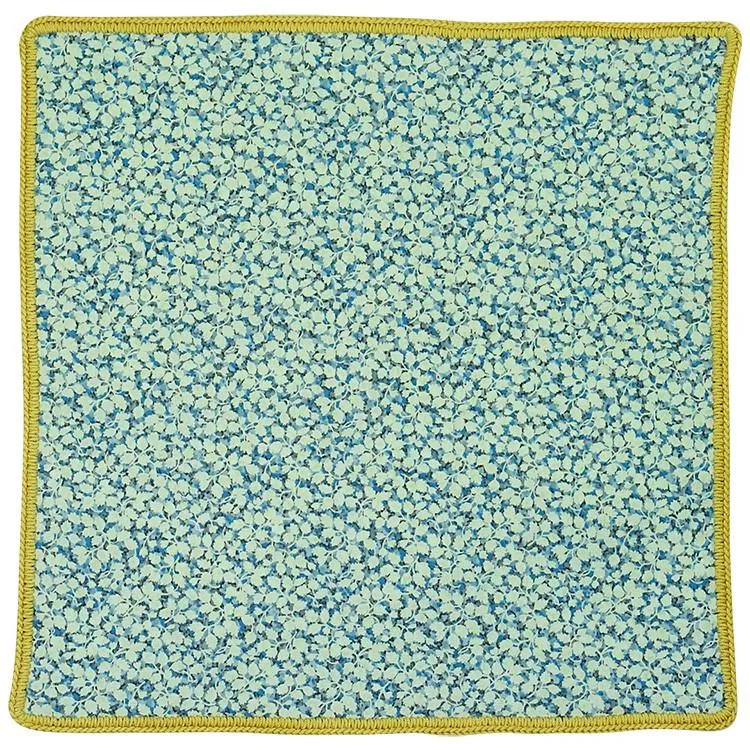 Floral Ceruleo with Mustard Yellow Signature Border