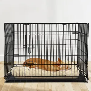 Foldable 42" Dog Crate 3 Doors with Tray - i.Pet