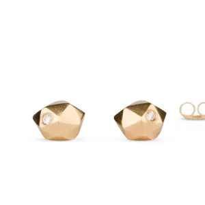 Gold and Diamond Tiny Fragment Earrings