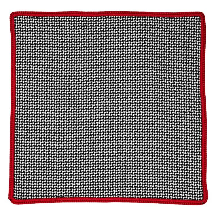 Houndstooth Cachemire with Red Signature Border