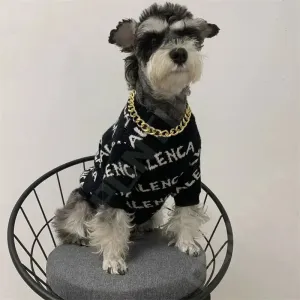 Luxury Dog Sweater Letter Pet Clothing Fashion Knit Sweater for Dog Cat Warm Clothes for Small Puppy French Bulldog Pet Supplies