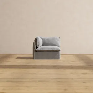 Modular Washable End Chair - Left in Ash | Memorix  Seat | Cloud Pillow