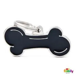 My Family ID Tags Classic Bone Large Black