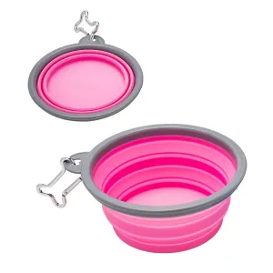 Nice Paws Collapsible Dog Bowl Pink