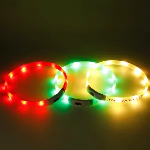 PAWS ASIA Manufacturer Custom Fashion Usb Charging Lighting Neon Dog Collar Cat