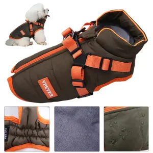 Waterproof Pet Jacket With Harness